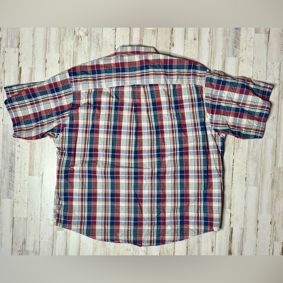 Pendleton Woolen Mills Shirt Mens XL Short Sleeve Plaid Red/Blue USA - Picture 7 of 9